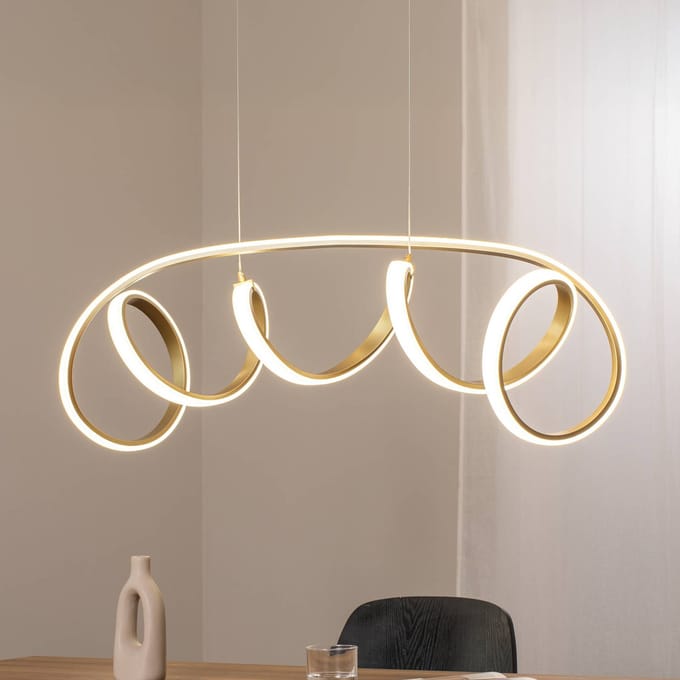 ONLI Kira LED hanglamp, goudkleurig, lengte 102 cm, 4000 K