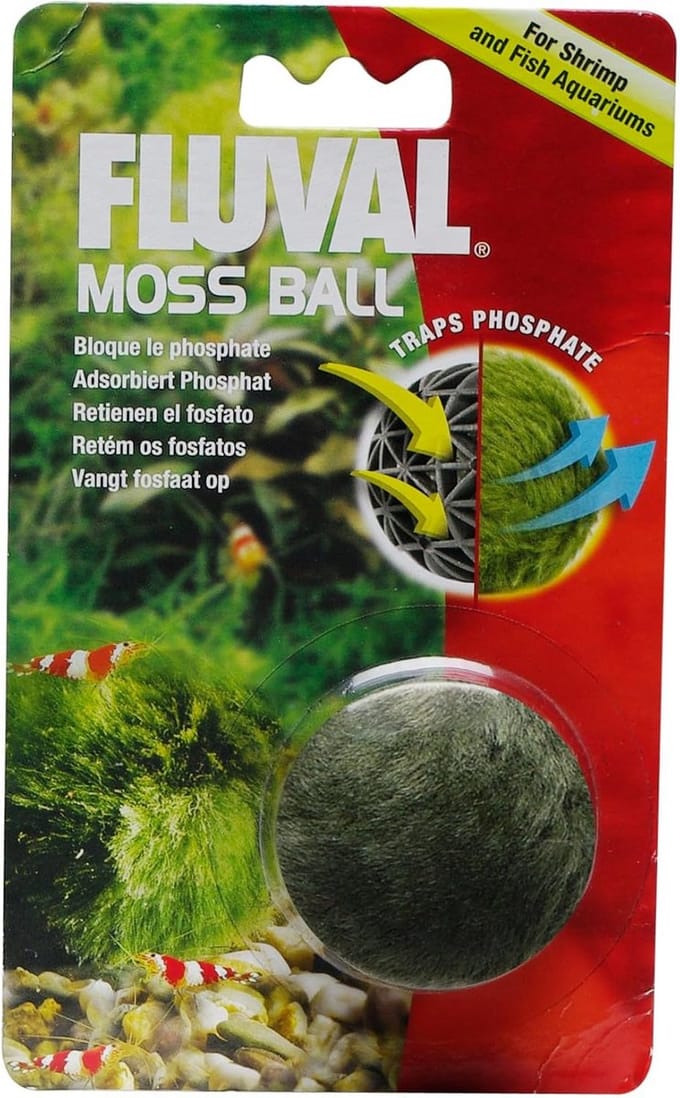 Decoratieve Mosbal Aquarium Onderhoud - Absorbeert Nitriet en Fosfaat (30-60L)