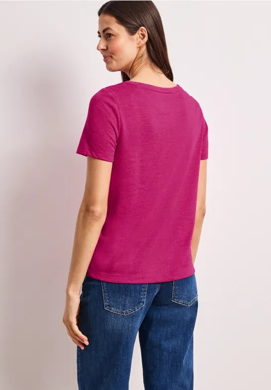 Shirt met ronde hals en tekst
