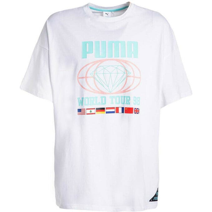 Puma x Diamond Supply Heren Tee Logo Casual Top Wit T-Shirt 578232 02
