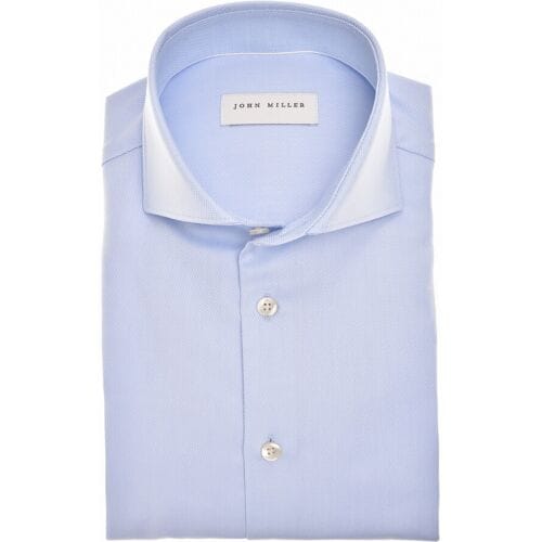 John Miller Overhemd Solid Color Fine Non-Iron Cotton Licht Blauw / male