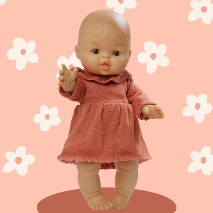 Heless Doll Knit Dress Peach 28-35 cm