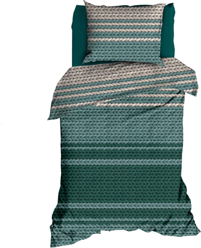 Romanette FLANEL Dekbedovertrek 140x200/220 Vicuna teal
