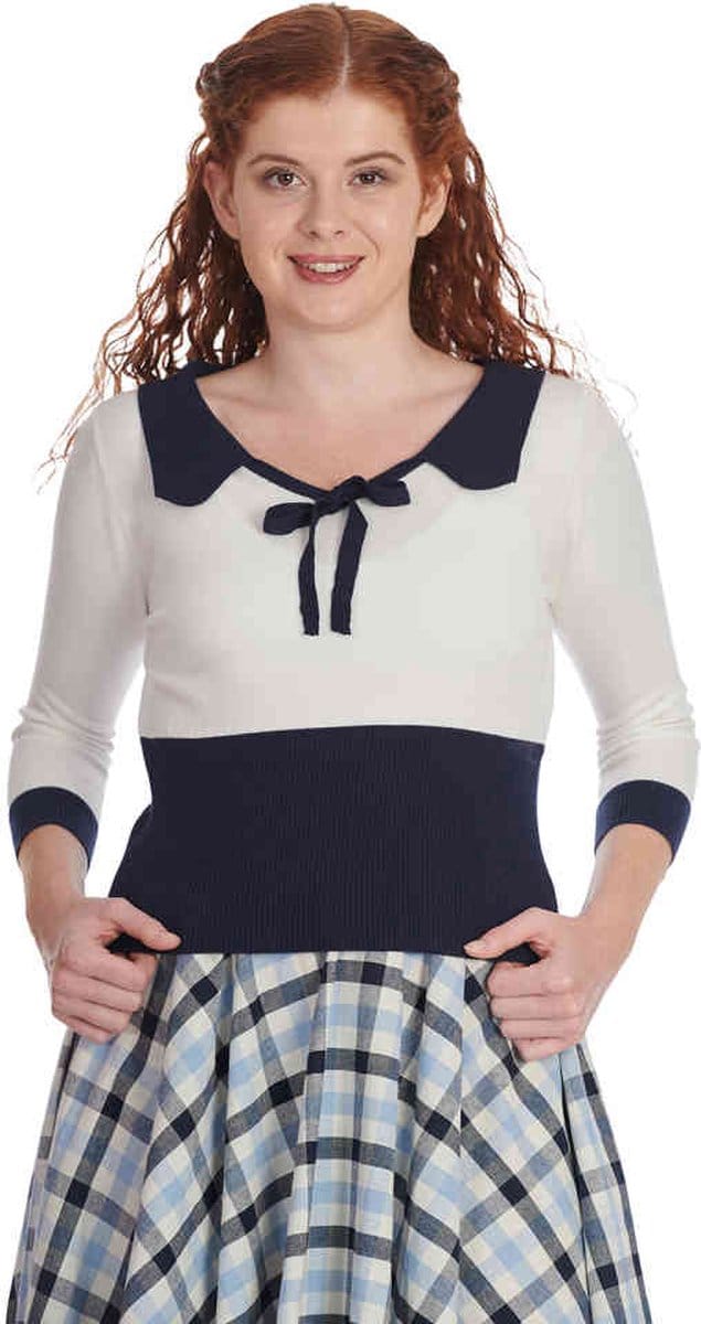 Banned - Olivia Gebreide trui - M - Blauw