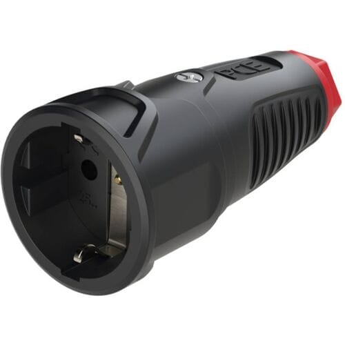 PCE 2520-sr Koppeling met randaarde Rubber, Thermoplast 250 V Zwart, Rood IP20