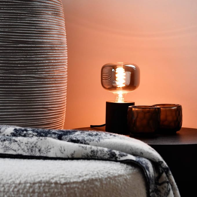 Calex Tafellamp Rond - Industrieel - E27 Fitting -  Zwart - Excl. lichtbron
