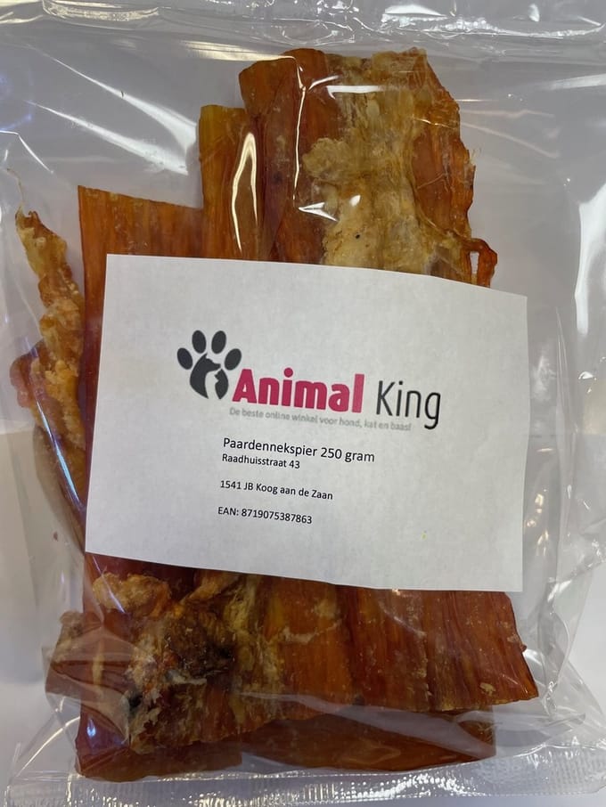 Paardennekspier-250 gram-hondensnacks-Animal King