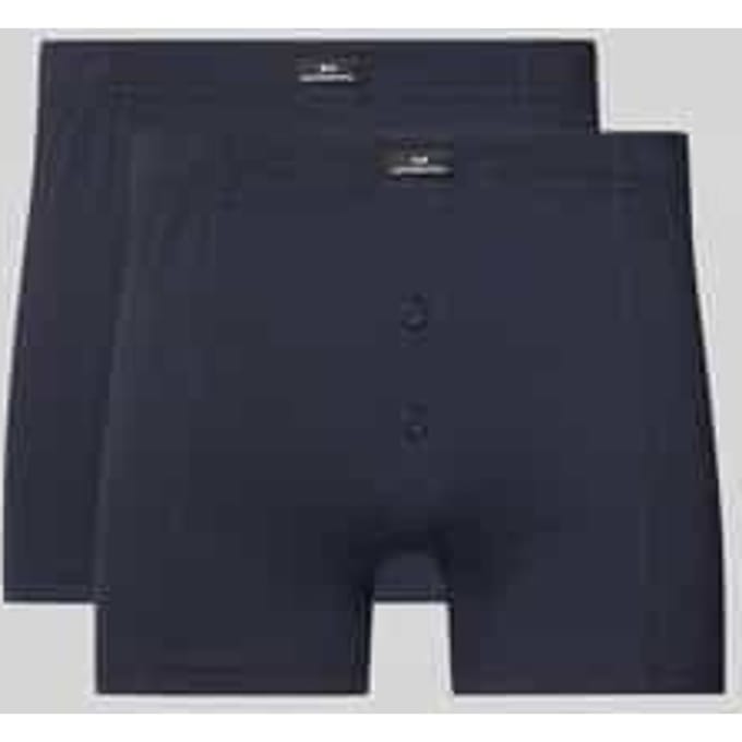 Gotzburg heren boxershorts wijd model met gulp (2-pack) - donkerblauw