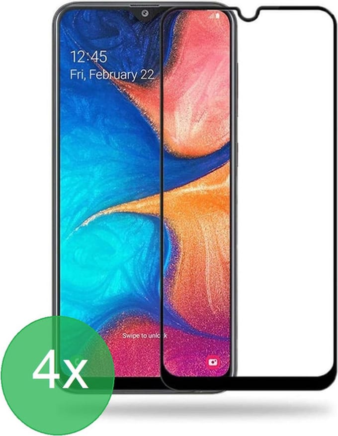 Screenprotector Geschikt voor: Samsung Galaxy A20e Full 4x - screen protector - volledige glas - bescherming - beschermglas - ZT Accessoires
