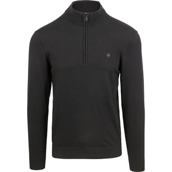 No Excess Pullover half zip 2 coloured melang black