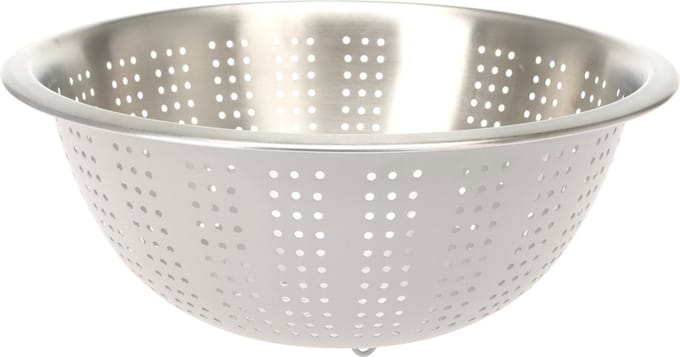 Excellent Houseware RVS keuken vergiet/zeef - afgieten etenswaren - creme wit - 27 x 12.5 cm