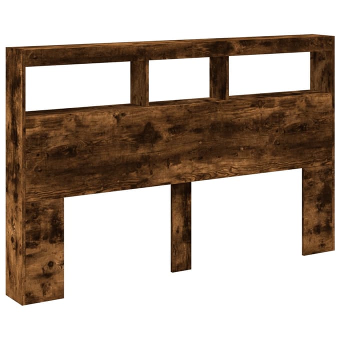 vidaXL - Hoofdbordkast - met - LED-verlichting - 160x17x102 - cm - gerookt - eiken