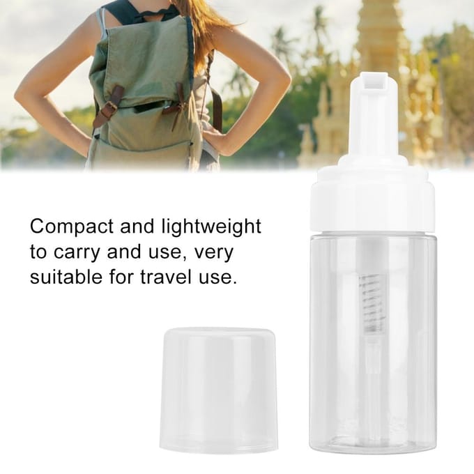 Bouteille Moussante Portable Vide Rechargeable Conteneur Distributeur de Voyage (Tête de pompe Blanche)) white