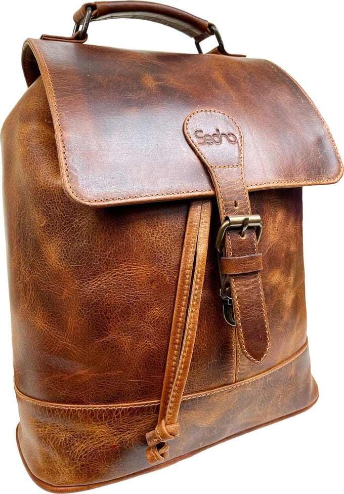 SEDNA vintage dames rugzak Melissa. 100% leer.