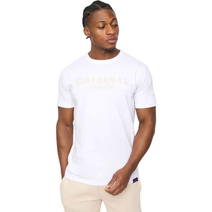 Crosshatch Heren Bardon Katoenen T-Shirt (Wit)