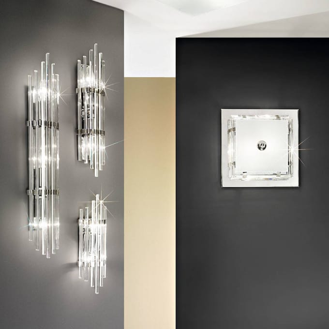 austrolux Wandlamp Ontario, 60 cm, chroomkleurig, glas