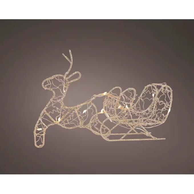 Decorismicro Led Rendiermetaal Lichtsnoer - 10 Led's - Warm Wit - 13cm - Binnen