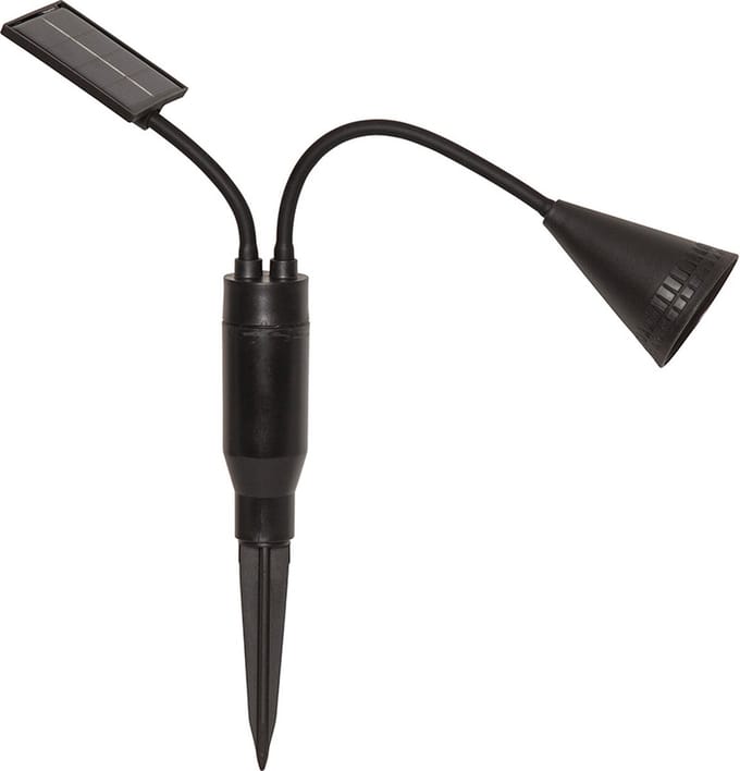 Star Trading Solar Spotlight Powerspot, zwart, verlichting, LED, schemersensor, warm wit, voor buiten, 34 cm