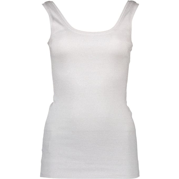 Geribbelde gebreide tanktop zonder mouwen met ronde hals