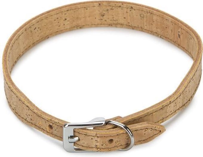 Beeztees leren halsband Cork. Naturel. 45 cm x 20 mm.