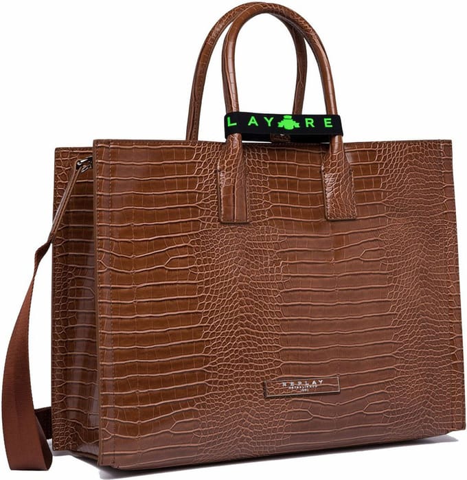 REPLAY Schoudertas Shopper Brick Brown Bruine