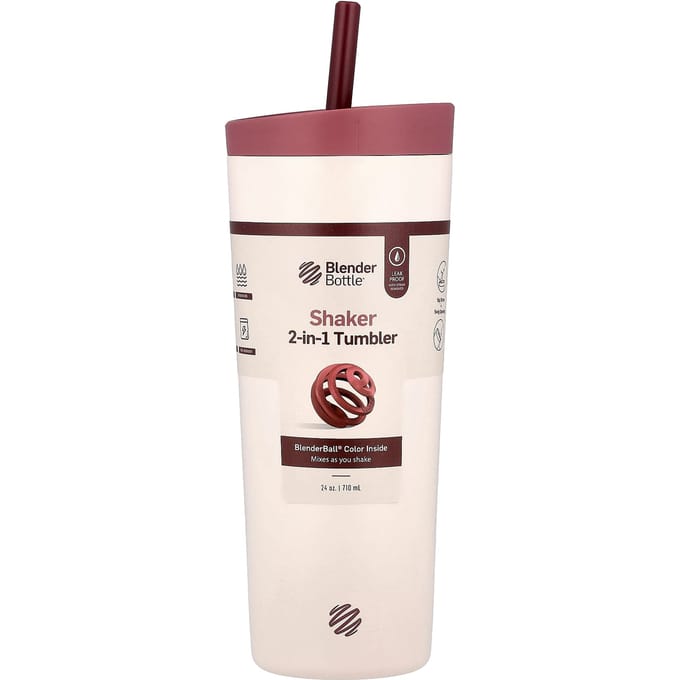 Bouteille Blender, Gobelet Shaker 2-en-1, Sahara Sunset, 710 ml (24 oz) white