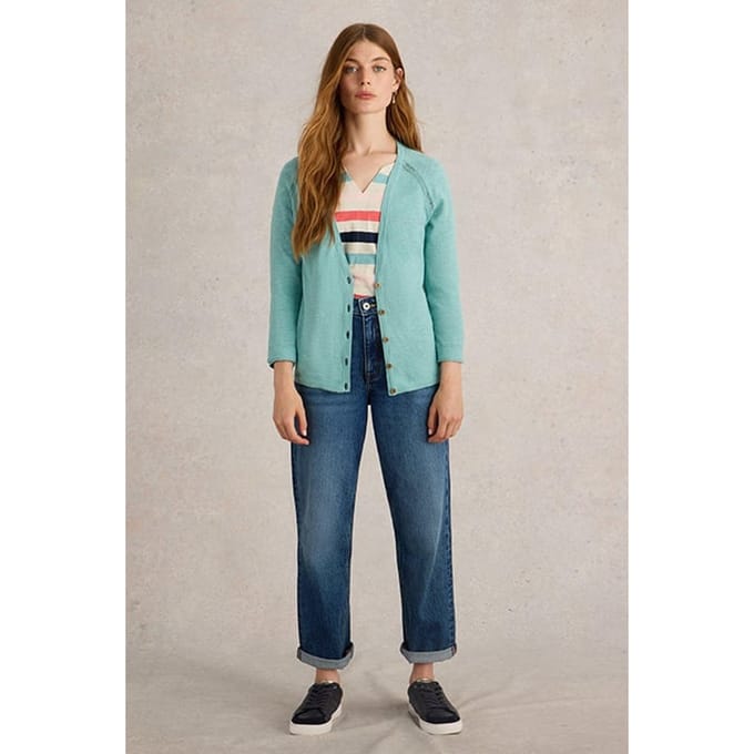 White Stuff Naria Cardi Mid Blue Taglia: 10 | Cardigan Outlet | Donna | Blu