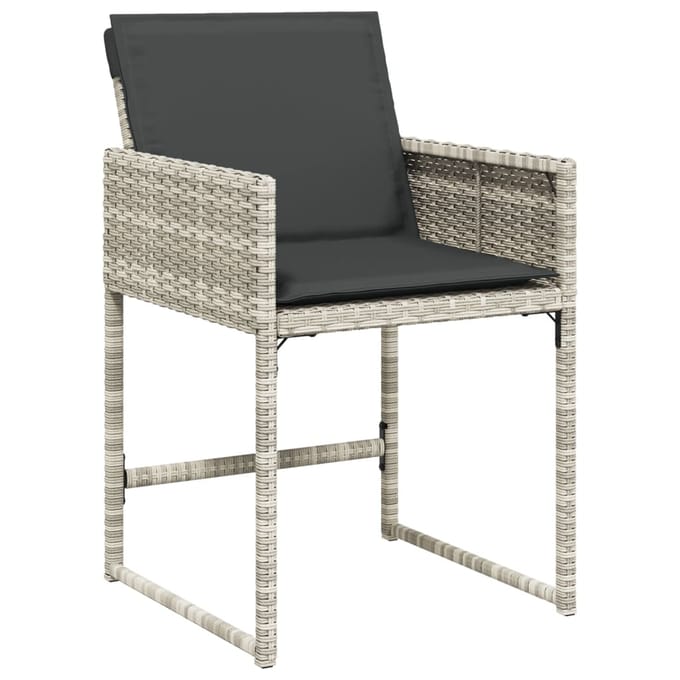 Vidaxl Tuinstoelen Met Kussens, 4 Stuks, Lichtgrijs, Polyrattan