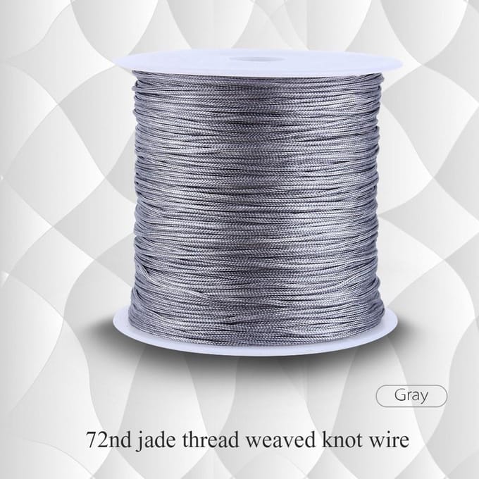 100M x 0,8 mm nylon Chinese knoopkoord rattail macramé shamballa draad grijs wit