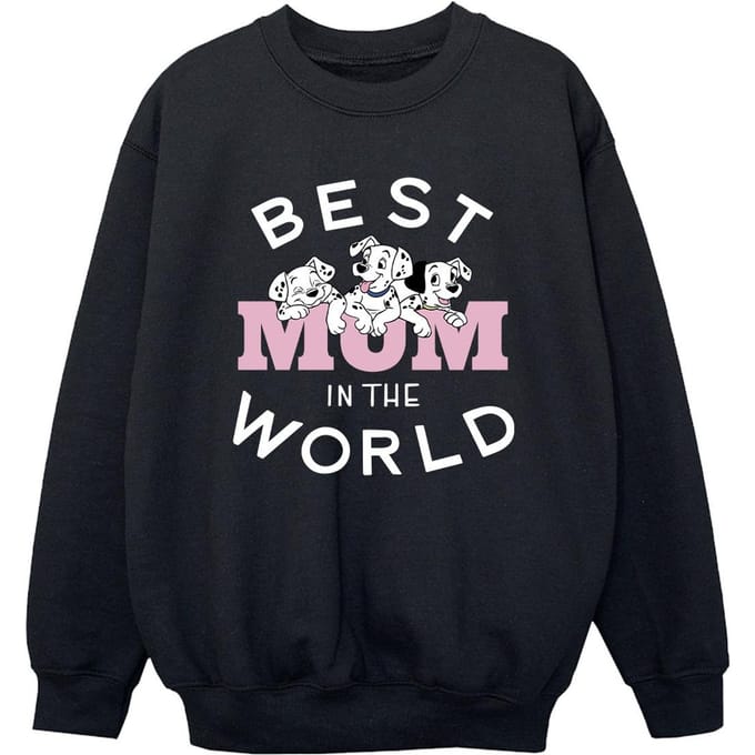 Disney Jongens Sweatshirt 101 Dalmatiërs Beste Moeder Ter Wereld (Zwart)
