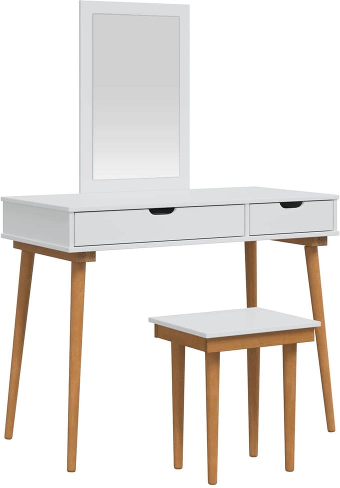 vidaXL - Kaptafelset - FAUSKE - 3 - st - Wit - 100 - x - 50 - x - 143 - cm