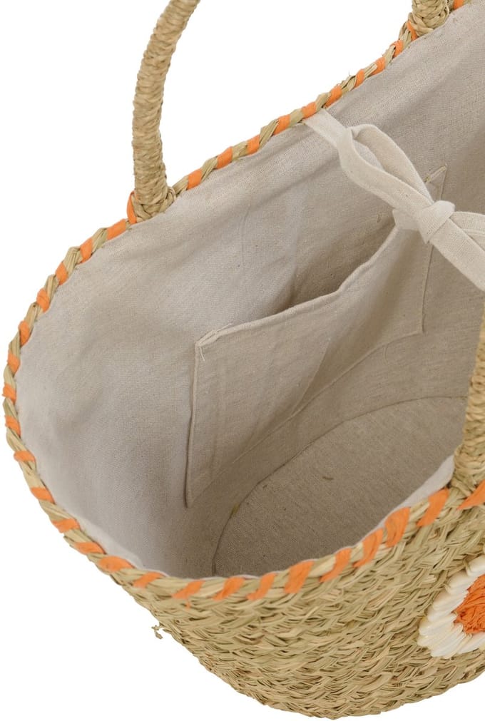 J-Line strandtas Schelp - zeegras - mix - set van 4