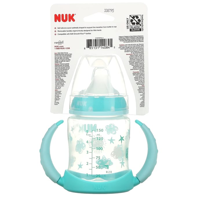 NUK, Loopbeker, vanaf 6 maanden, Aqua, 1 beker, 150 ml (5 oz) white