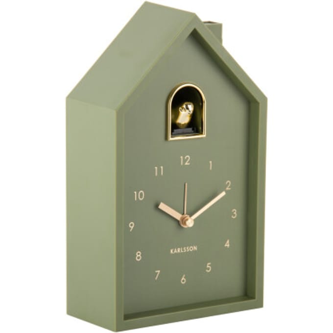 Karlsson wekker modern cuckoo oro luxury green