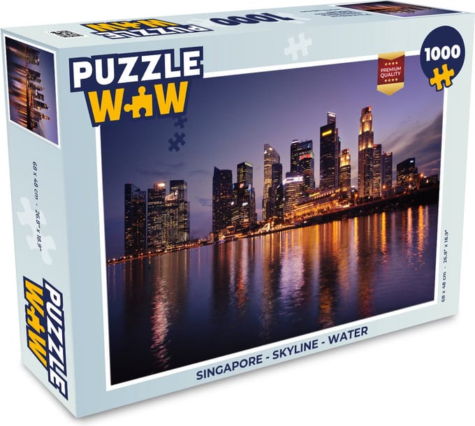 Puzzel Singapore - Skyline - Water - Legpuzzel - Puzzel 1000 stukjes volwassenen