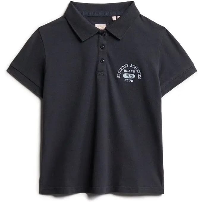 Superdry 90s Fitted Korte Mouw Poloshirt Zwart M Vrouw