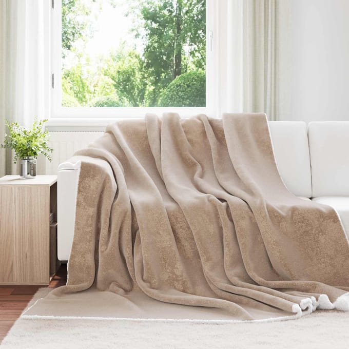 vidaXL - plaid - Camel - 240 - x - 220 - cm - 2,67 - kg - Fleece