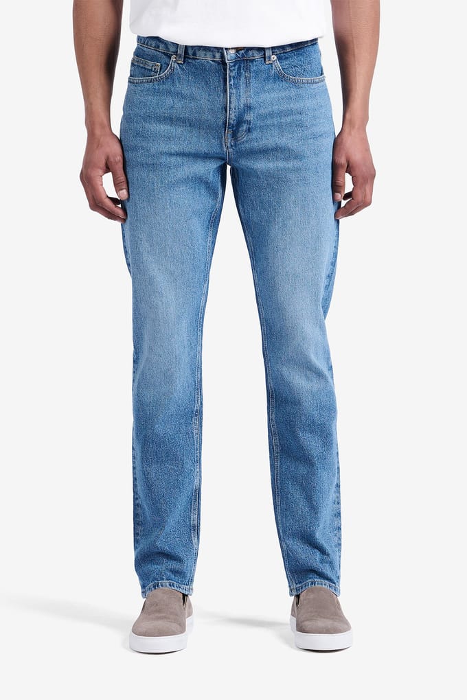 No Label Yuma Denim Cotton Mid Blue Größe: W34L32 | Relaxed Fit Outlet | Herren | Blau