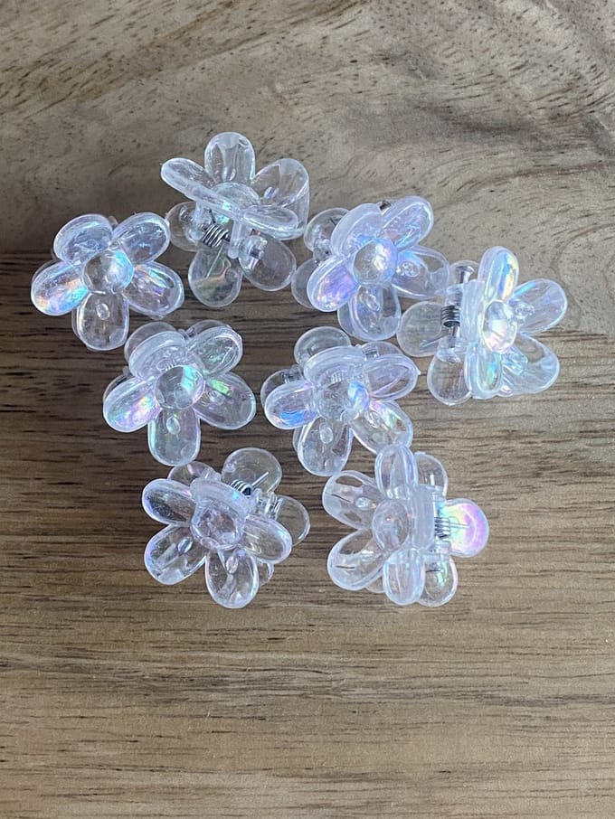 Klemmetjes mini bloem parelmoer 8 stuks - meisje - haar - haaraccessoire - schattig