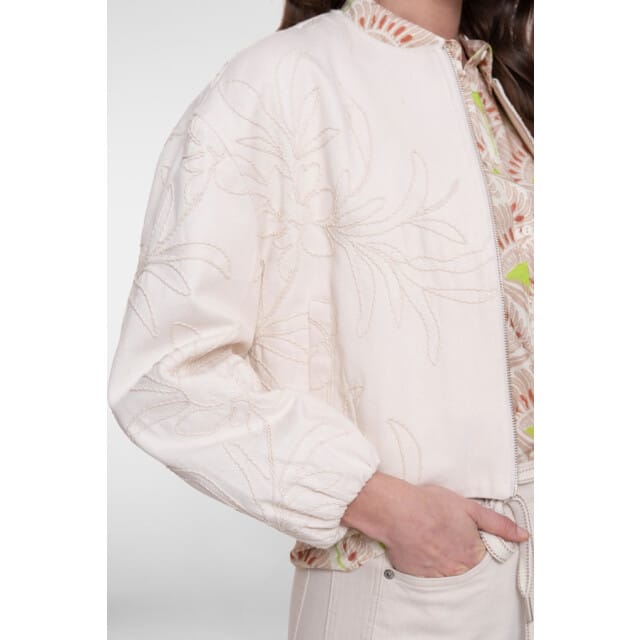 Geisha Jas Bomberjasje Met Borduursels 65022 10 000718 Ecru Dames Maat - M