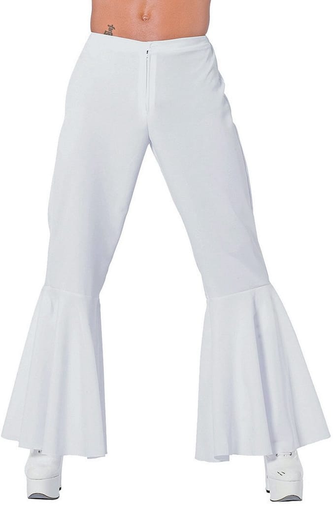 Hippie broek bi-stretch man wit - Maat 60