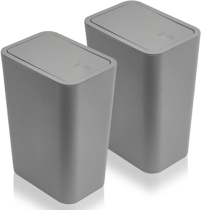 Dailygoods- Afvalemmer 10 Liter - 2 Stuks - Met Deksel - Geurisolatie
