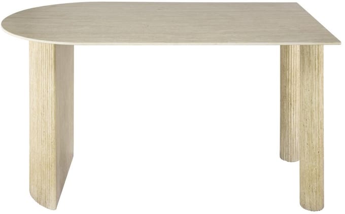 Fraaai - Dexter halfronde bartafel - 140 x 80 cm - travertin look