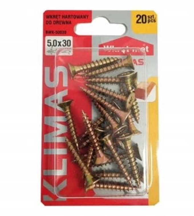Wkręt-met Serie - Geharde Schroeven - 5x30mm - Gouden Kleur - PZ2