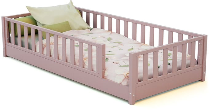 JURABABY - SONHO Kinderbed Vloerbed - 90x190 - Poederroze