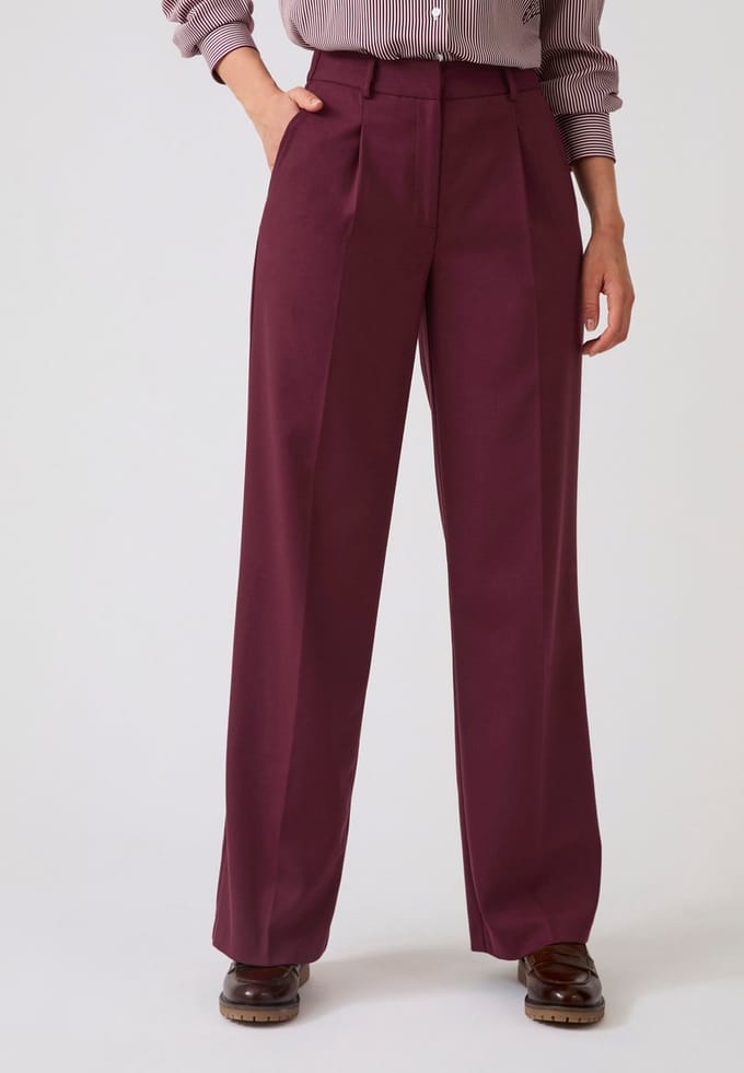 Damart - Broek wijdvallend - Dames - Rood - 36