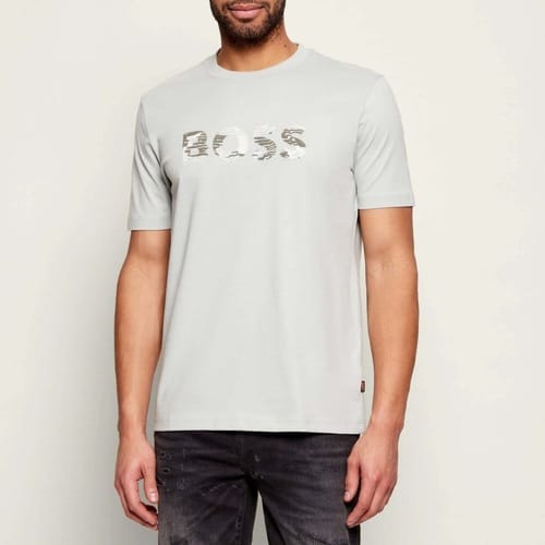 Boss Heren T-Shirt Groen 50556009/043 Te Insignia