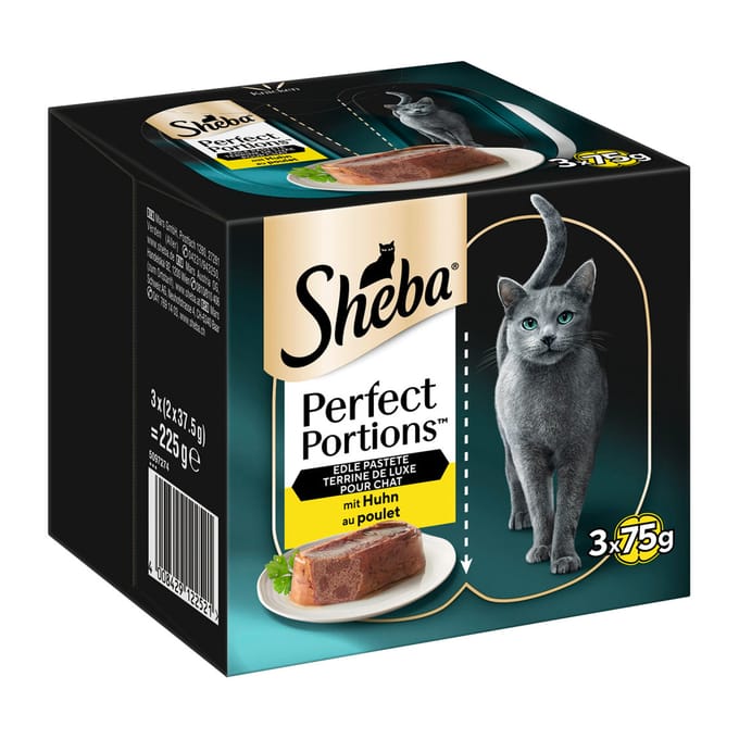 96 x 37,5 g Sheba Perfect Portions Paté met Kip Kattenvoer Nat