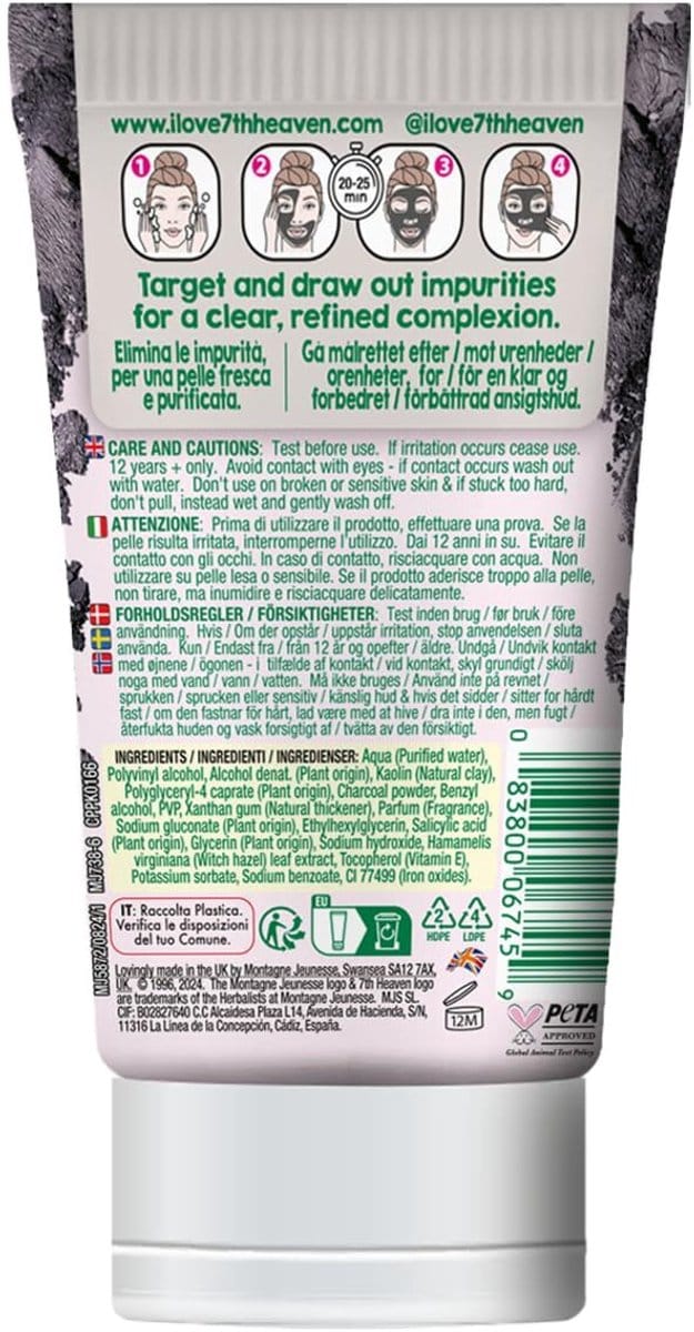 Gezichtscrème 7th Heaven CHARCOAL 50 ml