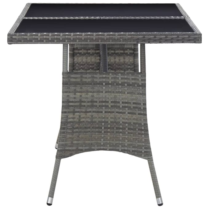 vidaXL - Tuintafel - 140x80x74 - cm - poly - rattan - grijs